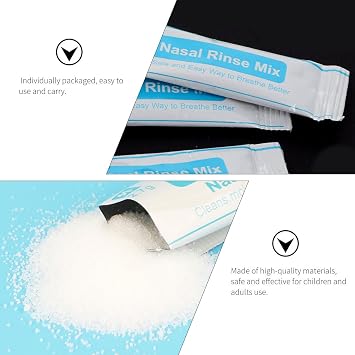 PACKOVE Nasal Rinse Salt Packets 40 Count Buffered Physiological Saline Mix for Nasal Irrigation Use by and Adults