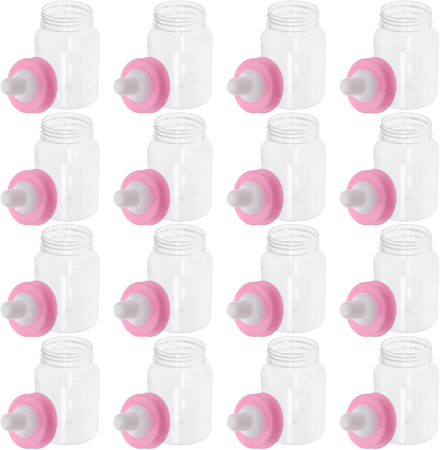 48pcs Pink Plastic Bottle Candy Boxes, Refillable Candy Containers for Shower Party Favors and Birthday Return