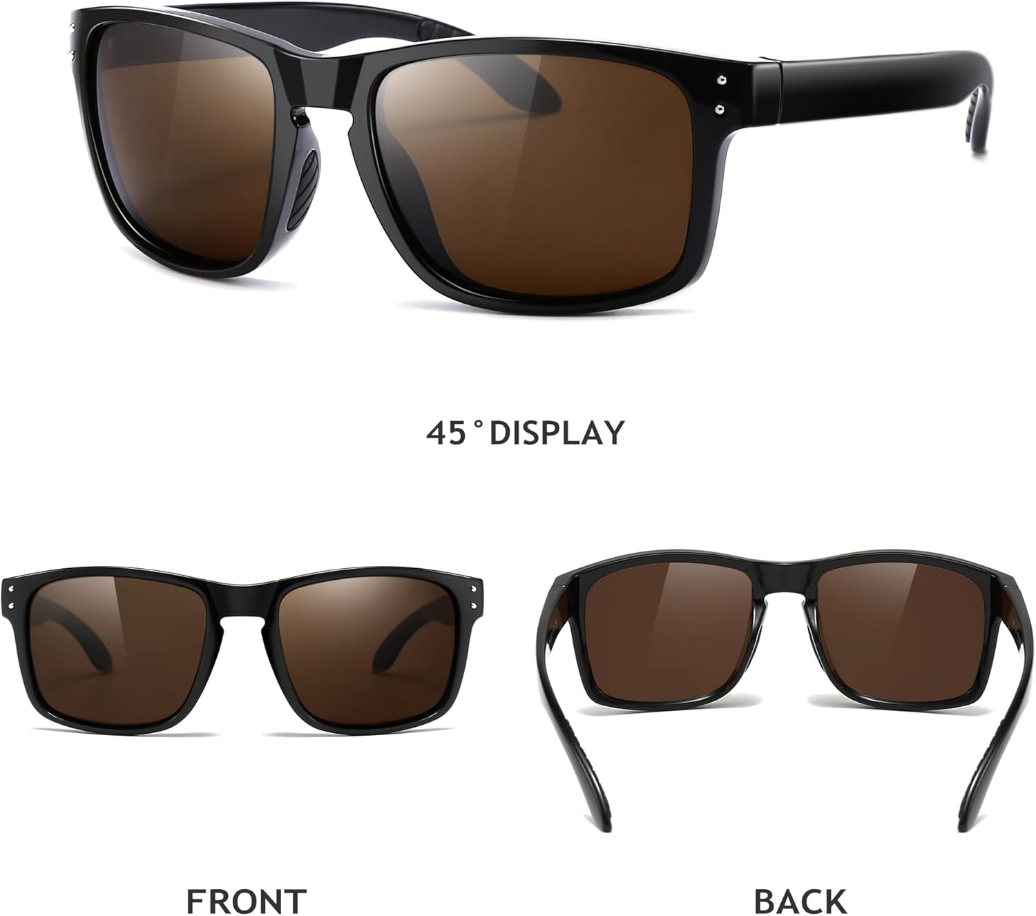 SUNGAIT Polarized Sports Sunglasses for Men Women: Retro Square Shades UV400 for Driving Fishing Cycling Running Golf - Image 2