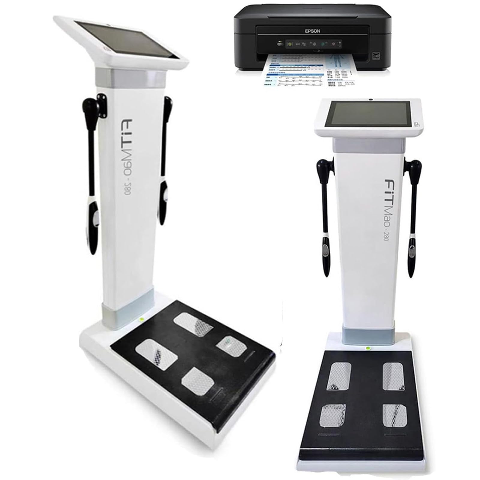 Bilancia Pesa Altezza,Peso E Grasso,Distributore Automatico da 10,1 Pollici,Bilancia Elettronica Touch HD,Misurazione Bmi,Farmacia,Ospedali,Bilancia Pesa Altezza Digitale con Stampante