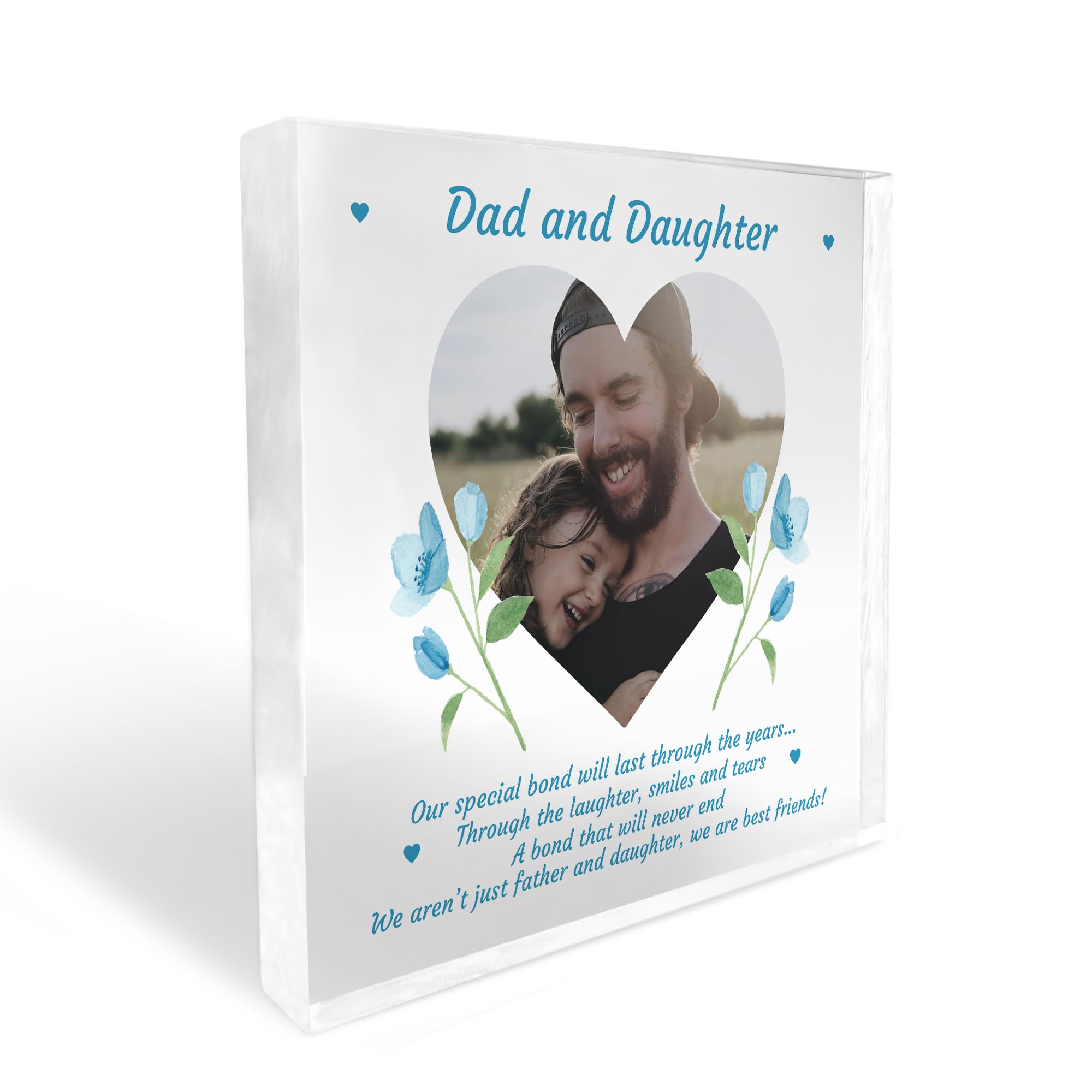 RED OCEAN Dad And Daughter Gift Plaque Personalised Dad Gift Birthday Christmas Daughter Gifts For Him Her Keepsake Plaque