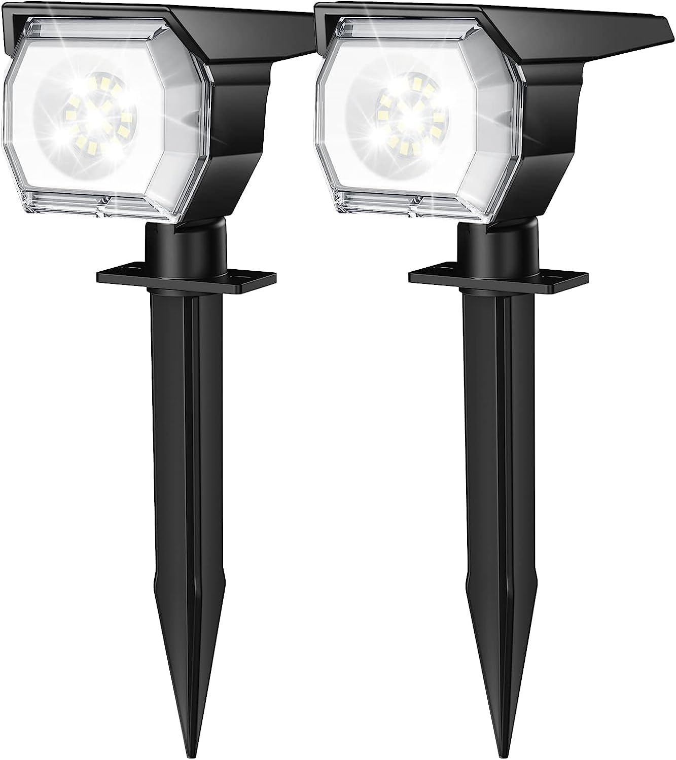 EIUIO Solar Outdoor Lights, 3 Lighting Modes Solar Spot Lights Outdoor with Auto On/Off, Waterproof Landscape Lighting for Garden Yard Pathway
