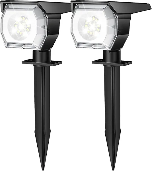 EIUIO Solar Outdoor Lights, 3 Lighting Modes Solar Spot Lights Outdoor with Auto On/Off, Waterproof Landscape Lighting for Garden Yard Pathway