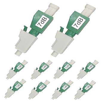 10Pcs LC Fiber Optic attenuator, Fiber Signal Attenuation Converter, LC Inserts Connector Single Mode LC-APC, 7dB