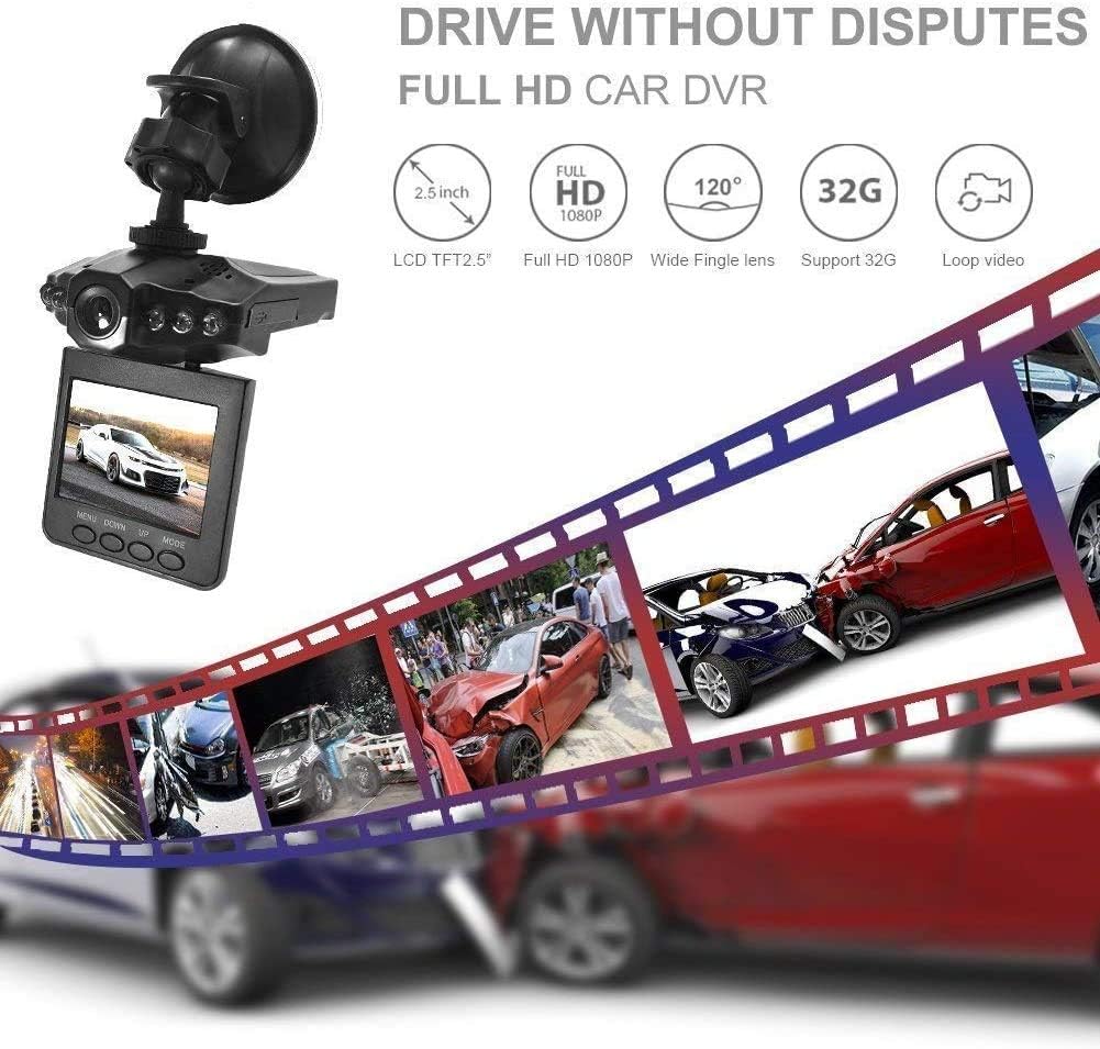 Dash Cam, Car Dash Cam, 2.5" Wide Angle Car Driving Recorder Dashboard Camera, Car DVR Vehicle Dash Cam with Night Mode, WDR, Loop Recording Excellent Video Images New