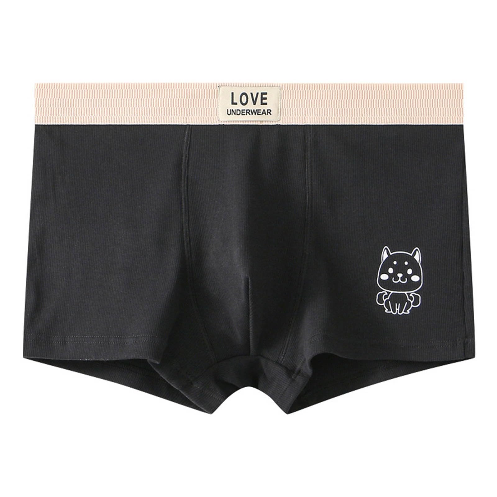 Cotton Underwear for Men Loose Comfortable Soft Breathable Fashion Elastic Waistband Boxer Briefs Short Leg Trunks