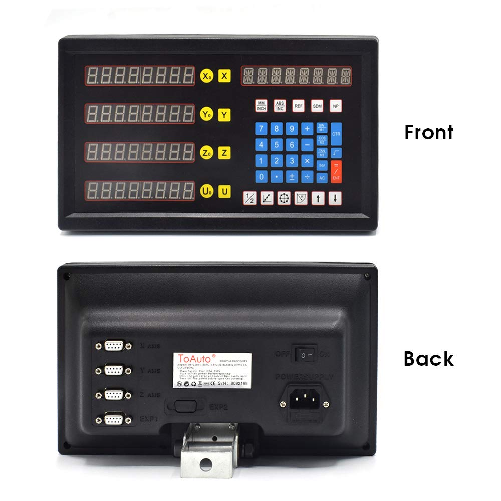 TOAUTO 4 Axis DRO Digital Readout Display Reading Read Out 5um High Resolution for Lathe Bridgeport Milling Machine,DHL Shipping,3-7 Business Days