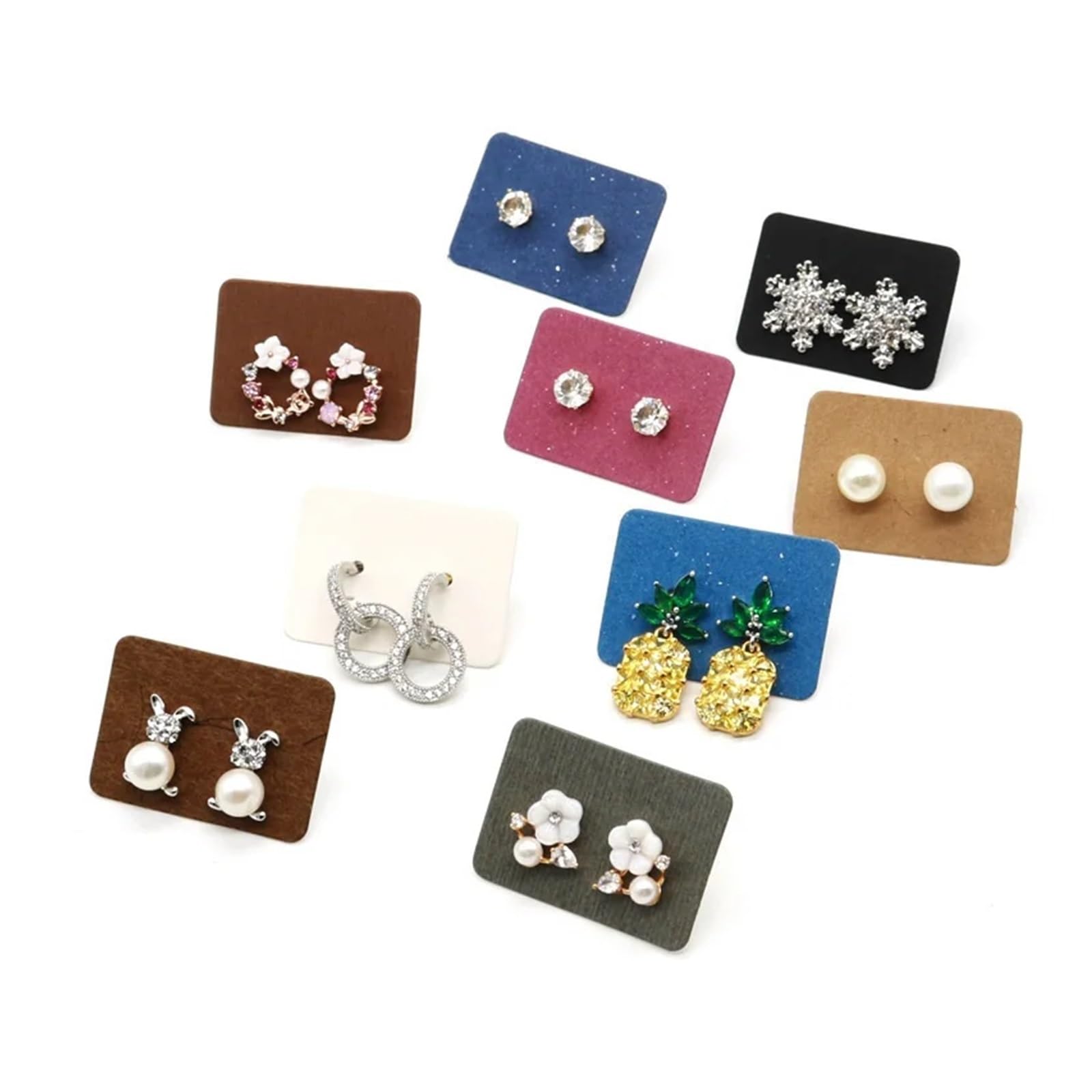 Lot de 500 clous d'oreilles en papier kraft de 3,5 x 2,5 cm - Étiquettes de prix à suspendre (orange)