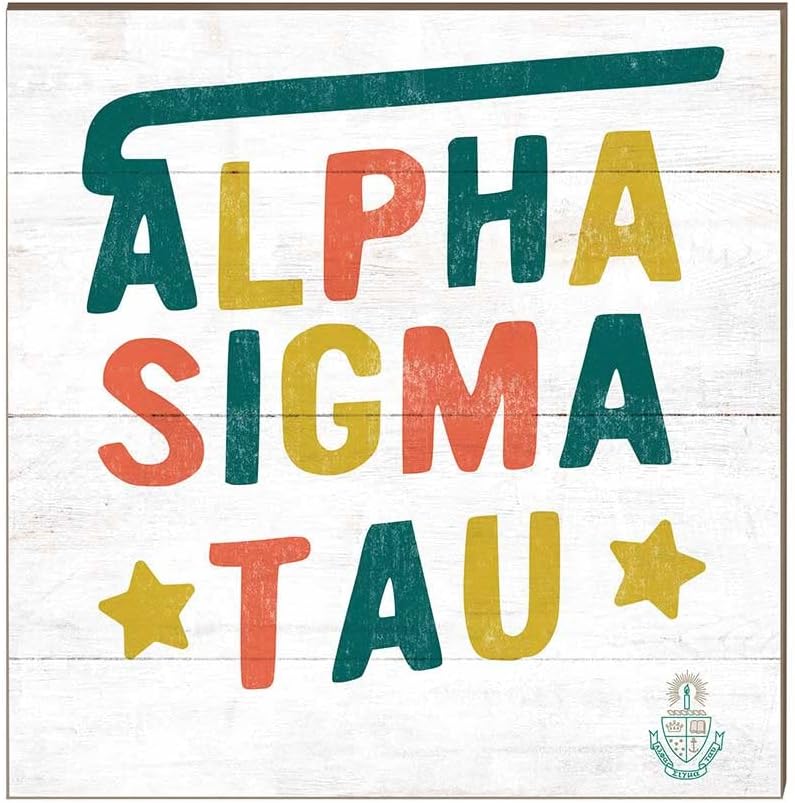 KH Sports Fan Alpha Sigma Tau 10x10 Retro Greek Sign, One Size, Multi