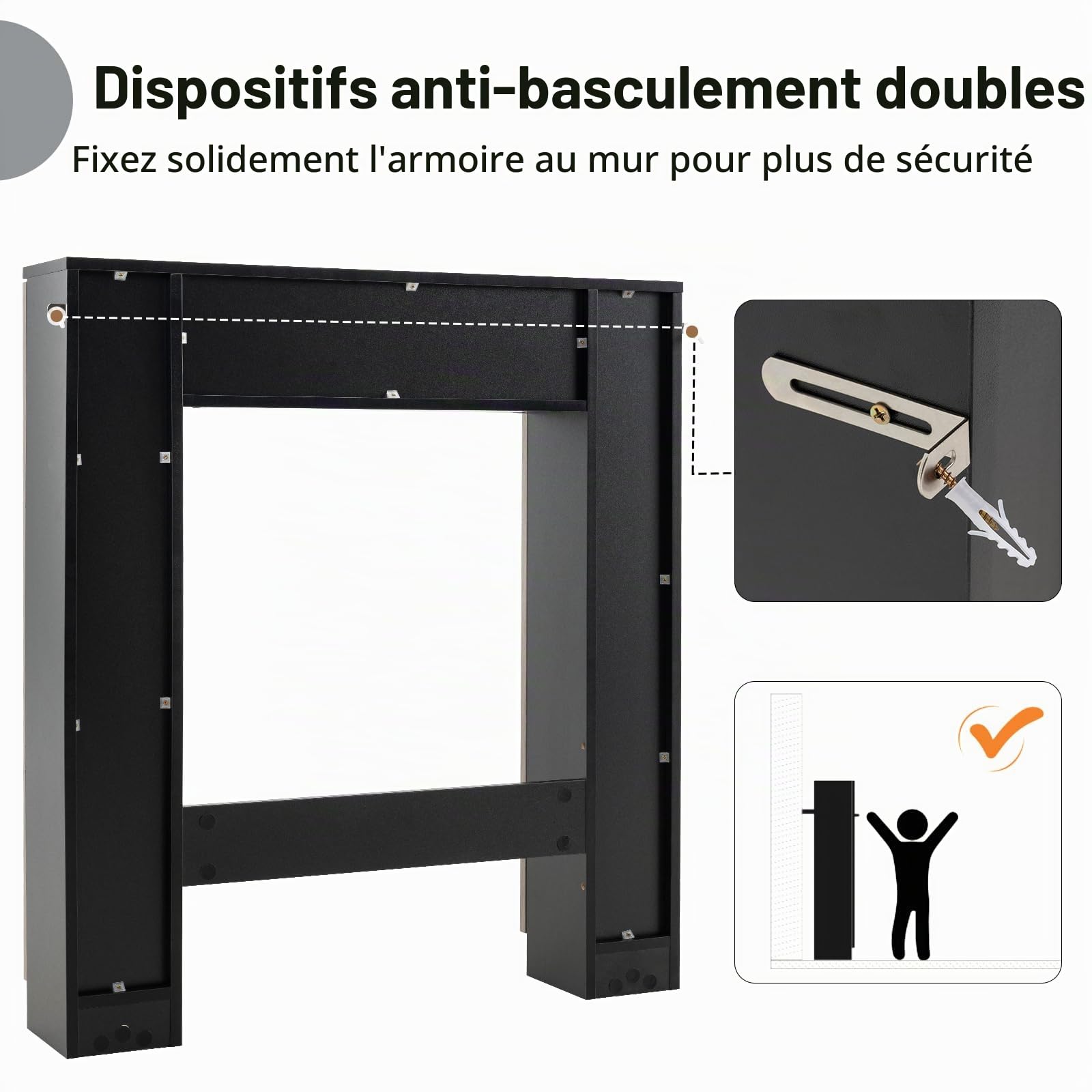 LIFEZEAL Meuble de Salle de Bain sur WC, Étagère sur WC avec 2 Compartiments Ouverts, Meuble pour Machine à Laver en Bois, 87,5 x 18 x 98 cm, Stable et Moderne (Noir)