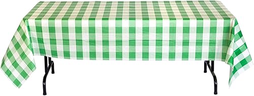 Havercamp Mantel de mesa a cuadros verde y blanco  54 x 108 pulgadas  Colección clásica a cuadros  Ideal para picnic, barbacoa, cocina, tema de