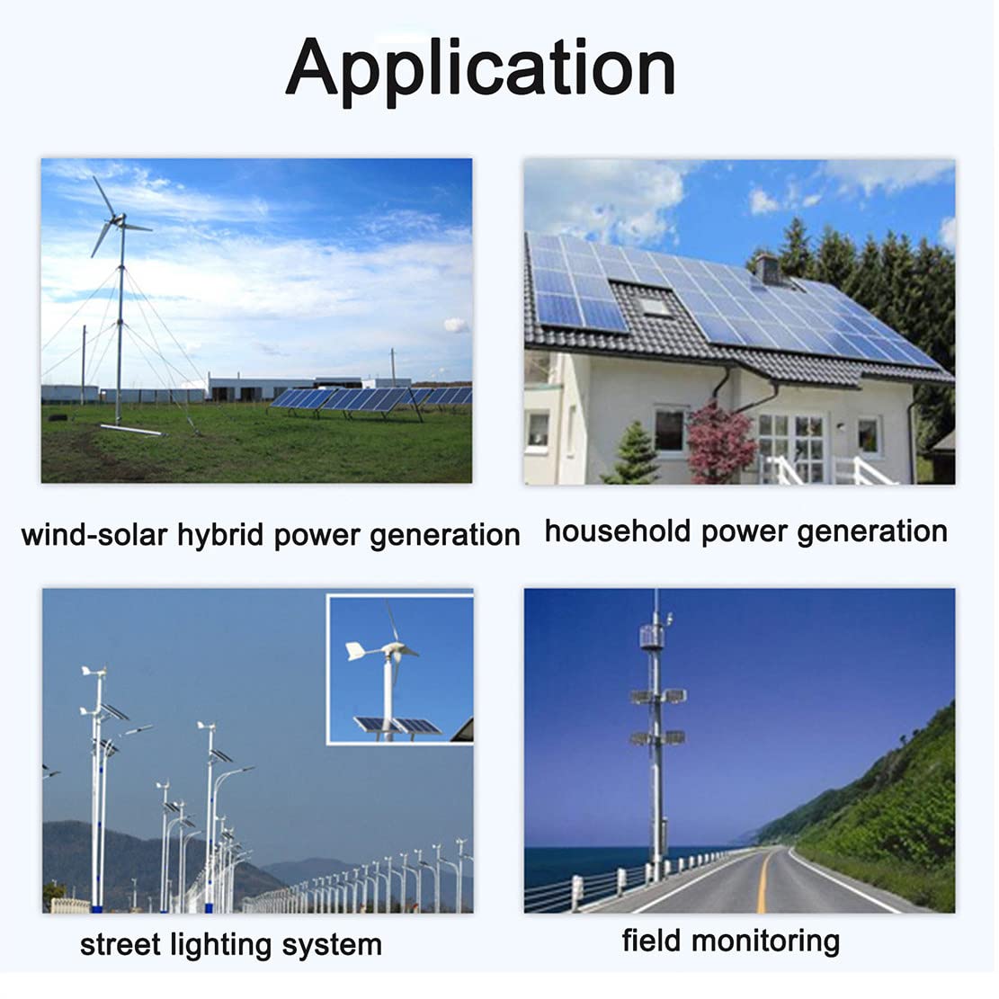 Controlador de carga híbrido de viento solar, regulador MPPT para sistemas fuera de la red con pantalla LCD