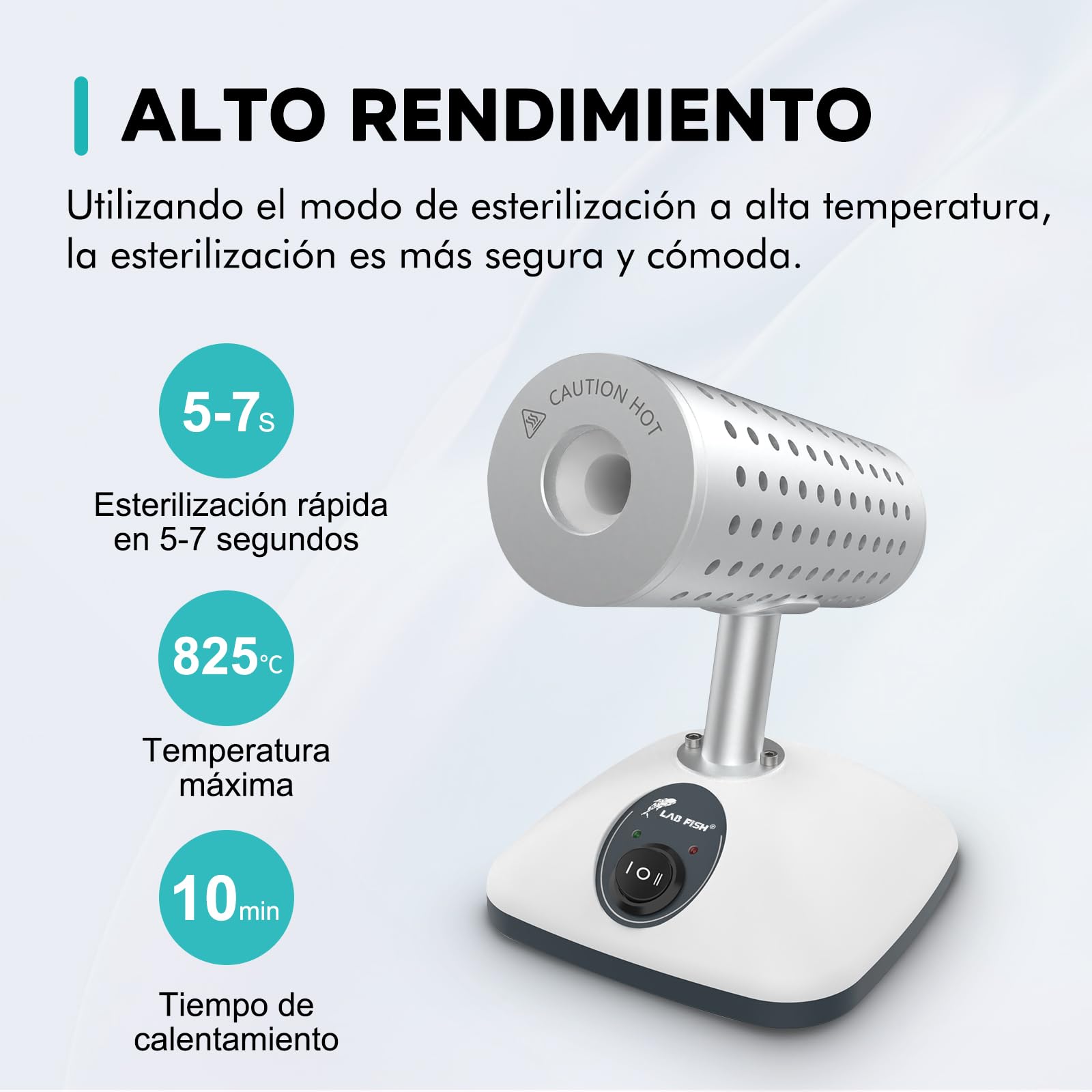 LABFISH Esterilizador Infrarrojo Esterilizadores De Bisturí 825°C Esterilizador De Bucle De Inoculación Para Herramientas De Micología De Laboratorio 150W