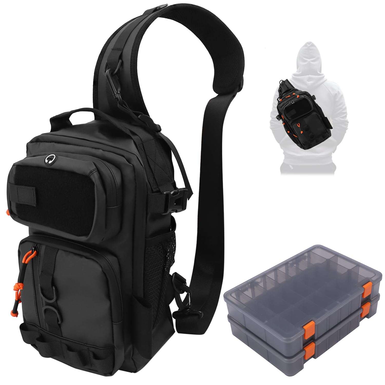 Rucksack für Teichangeln, leichte Tragetasche, Angelrucksack, Sling-Werkzeug-Aufbewahrungstasche zum Angeln
