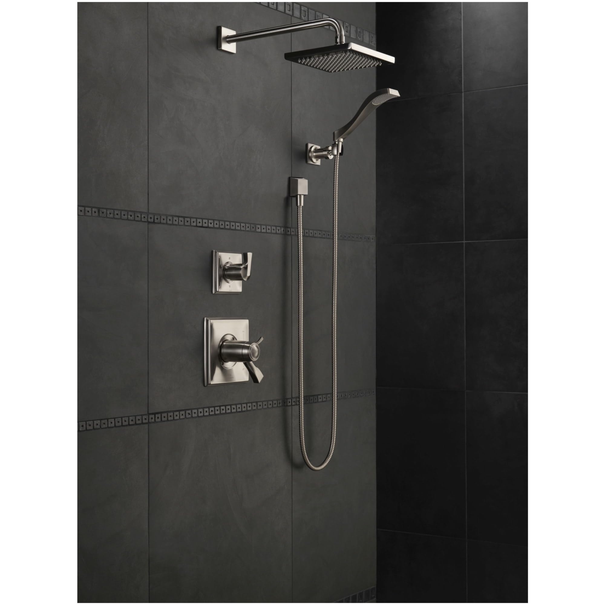 Delta U4010-PR-PK Delta U4010-PK Soporte cuadrado ajustable para ducha de mano montado en la pared