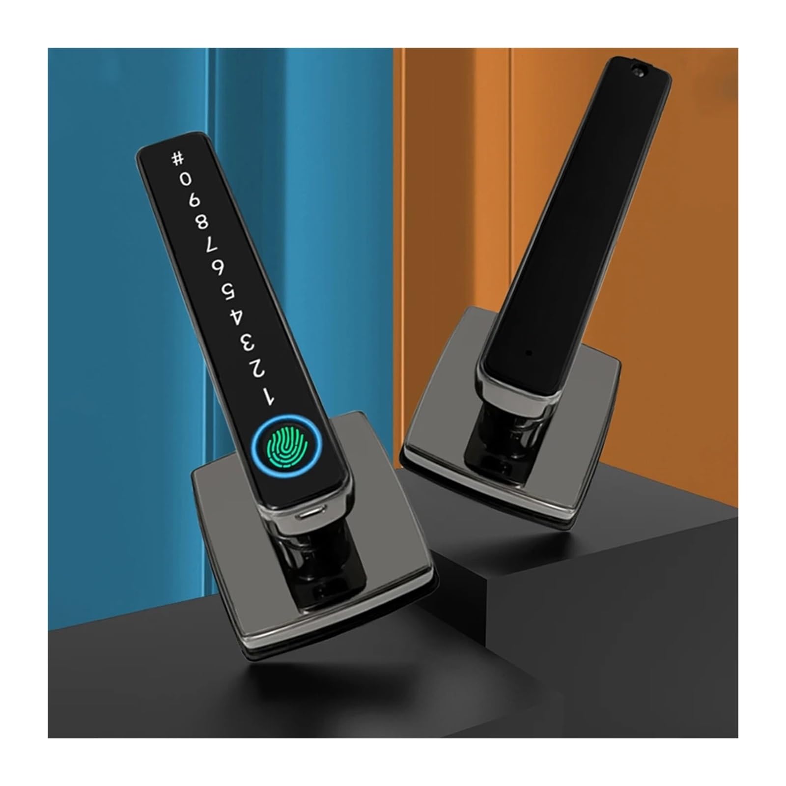 JVDDI Smart Door Handle, Fingerprint Smart Door Lock with Handle Keyless Entry Passcodes Knobs for Front Bedroom Apartment