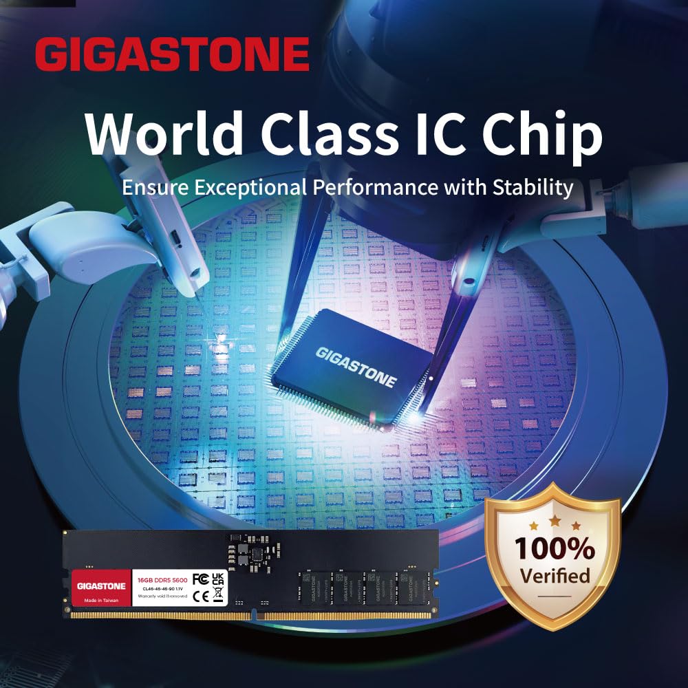 DDR5 RAM】 GIGASTONE 32GB Kit (2x16GB) DDR5 5600MHz PC5-44800 CL