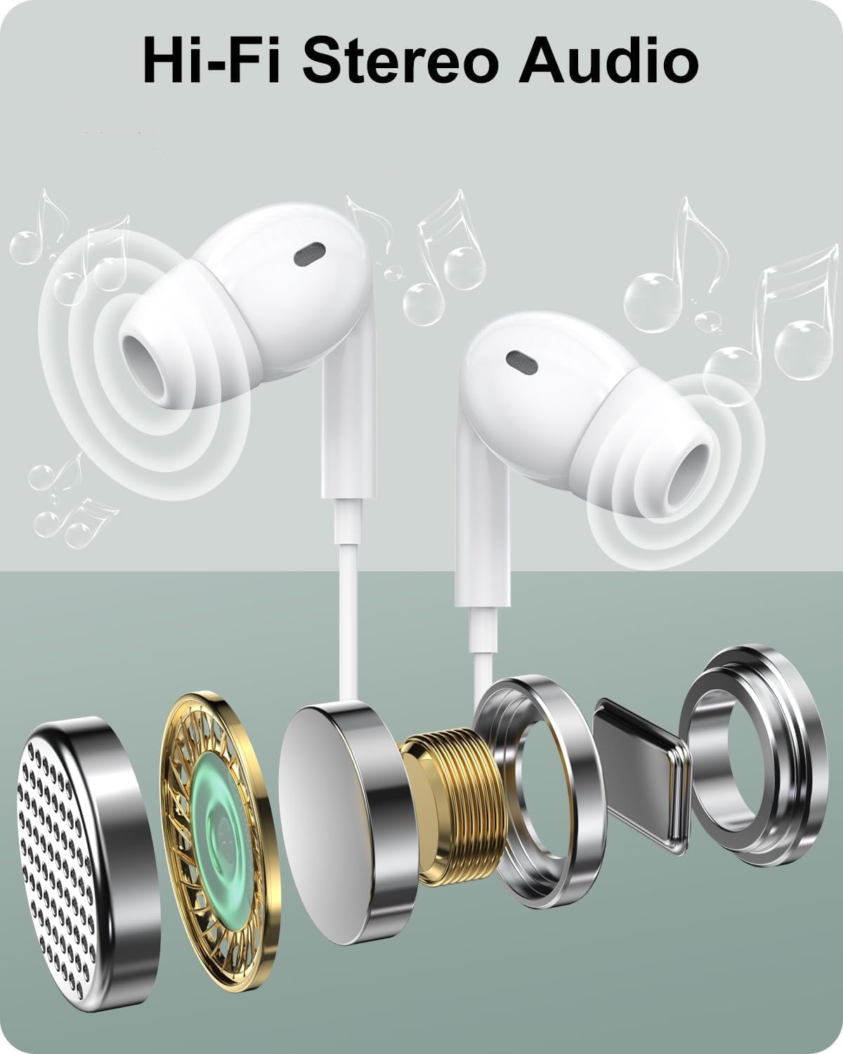KP TECHNOLOGY Type C Earphones for Nokia G42 / G22 / G60 / C32 / G11 / XR21 / XR20 / X30 X20 X10 / G21 / G50 G20 G10 / Nokia 8.3/5.3/3.4/5.4/7.2/6.2 (JH-081) - Image 2