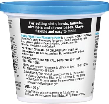 Oatey 31177 Plumbers Putty, 9 oz, White