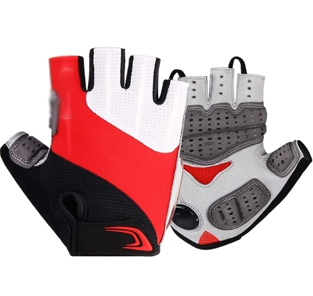 Guanti da Ciclismo Guanti da Ciclismo su Strada Imbottiti E Ammortizzanti Guanto A Mezzo Dito per Bicicletta da Montagna Antiscivolo Guanti da Bici (Blue : Rot, Size : M)