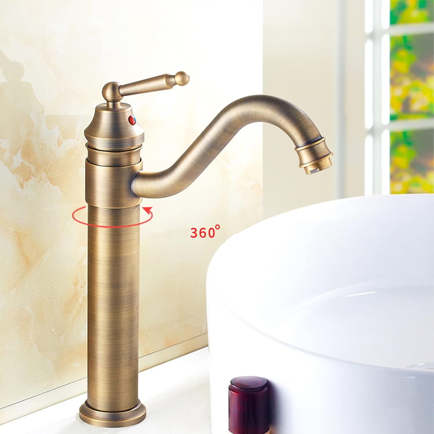 Faucet for Bathroom Sink Antique Basin Single Hole Tall for Washbasin,Black A(Antique B)