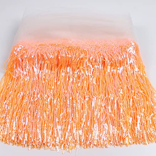 2Yard 32Cm Shining Fringe Trim Mesh Fabric Lace Fringe Sequins Tassel Trim Ribbon Diy Wedding Party Dance Dress Sewing Accessories #TOP7