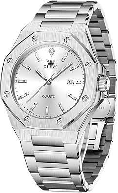 OLEVS Mens Watches Octagonal Luxury Stainless Steel Dress Watches for Men Quartz Analog Large Face Luminous Relojes para Hombres OLEVS Mens Watches Octagonal Luxury Stainless Steel Dress Watches for Men Quartz Analog Large Face Luminous Relojes para Hombres