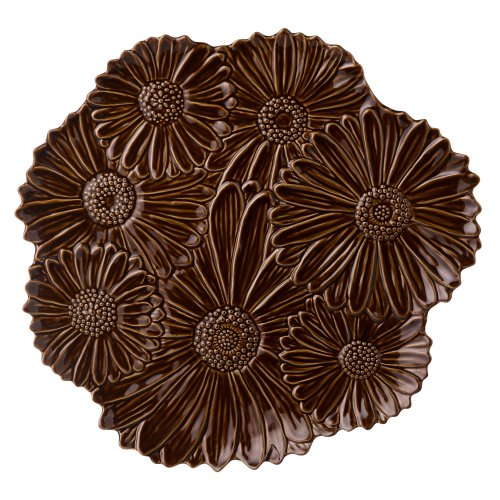 Grasslands Road Chocolate Ceramic Spring Meadow Daisy Platter, 14-Inch Grasslands Road Chocolate Ceramic Spring Meadow Daisy Platter, 14-Inch