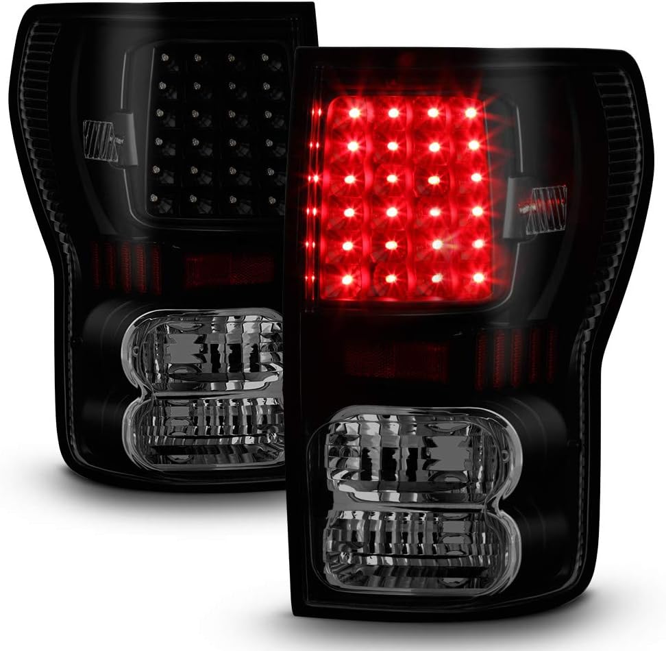 ACANII - For 2007-2013 Toyota Tundra LED Black Smoke Tail Lights Brake Lamps Left+Right