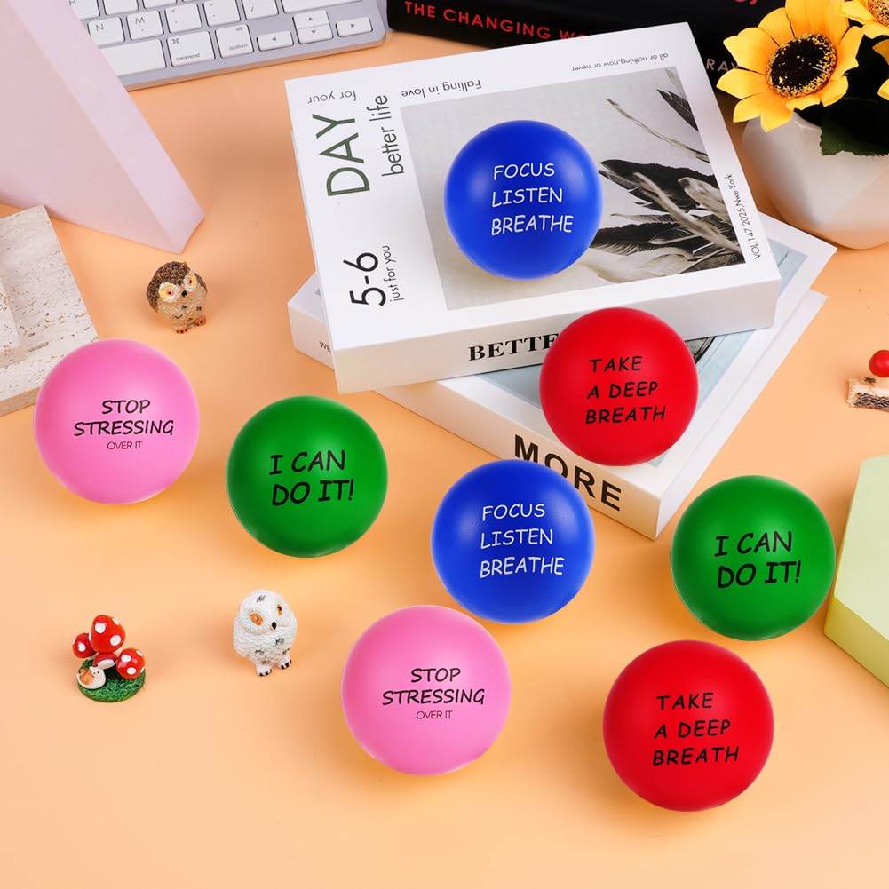 Ainiv 4Pz Motivacional Pelota Antiestrés Stress Ball Fidget Toys, Squishy Pack Pelota Antiestres Adultos Mano, Bolas de Estrés, Pelotas de Espuma, Juguetes Antiestres Niños Adultos, Bola Antiestres — view 6
