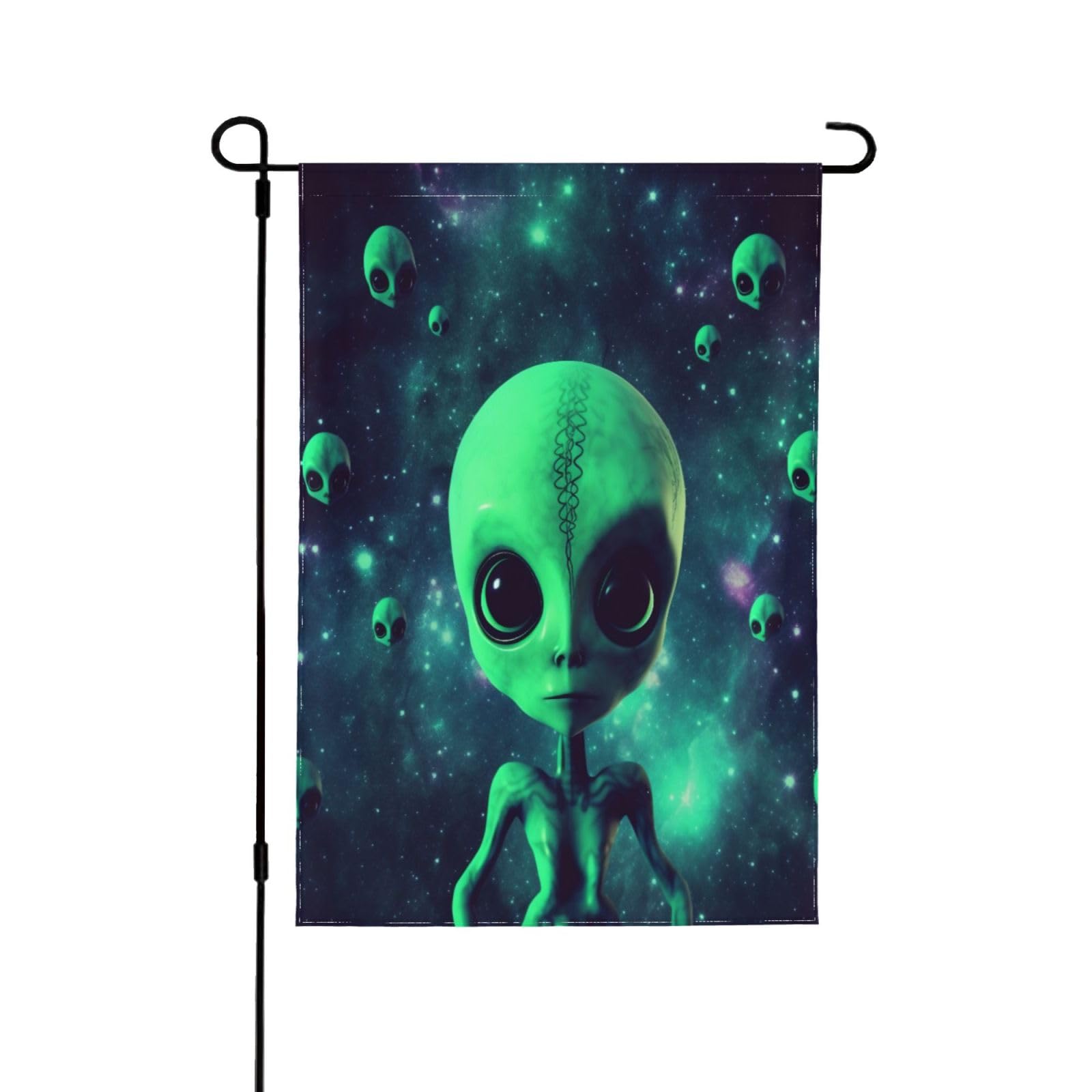 Drapeau de jardin extraterrestre anti-décoloration double face résistant aux intempéries