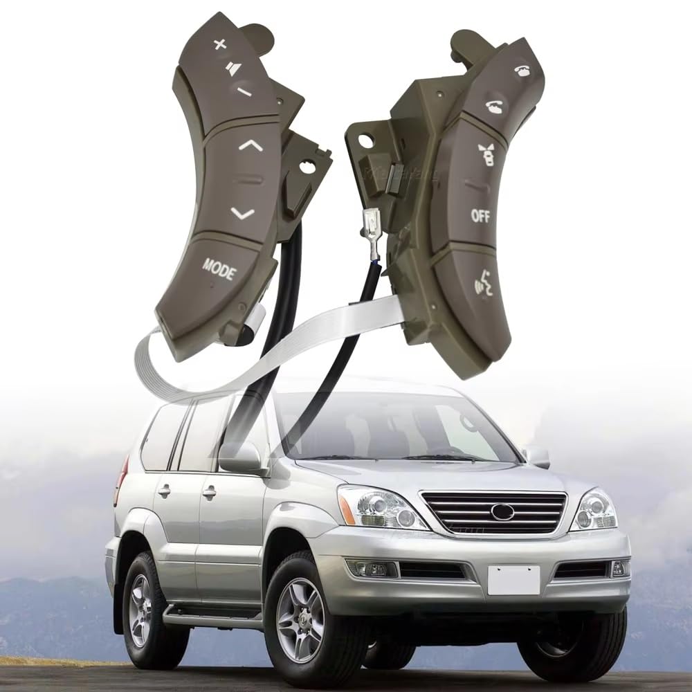 Botón Control Crucero Volante Interruptor De Control del Volante Negro 75B037 84258-58010-C0 para Toyota para Highlander para Land para Cruiser 2003-2009