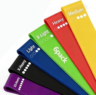 6 Levels Resistance Bands Set for Working Out - Multi-Colored Exercise Bands, Strength Training, Home Gym, Travel Fitness