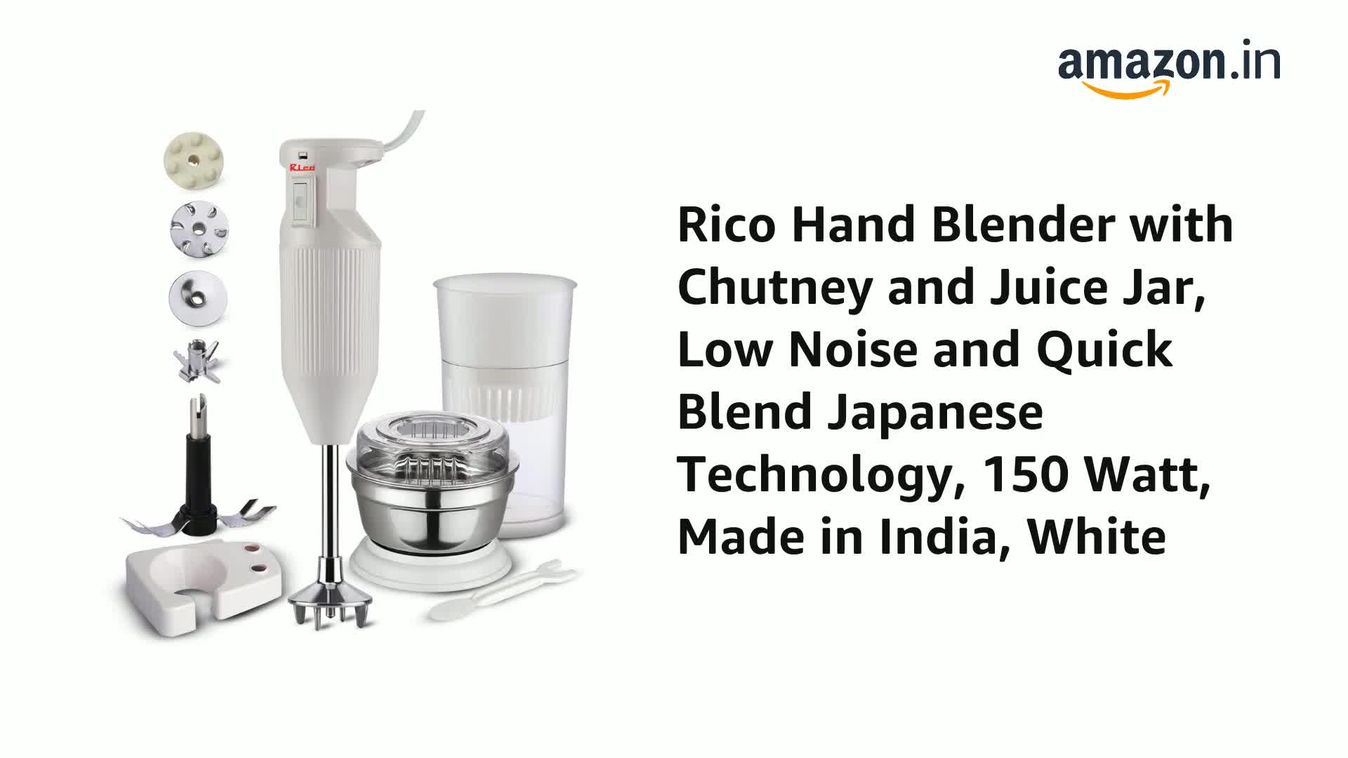 rico hand blender with chutney and juice jar