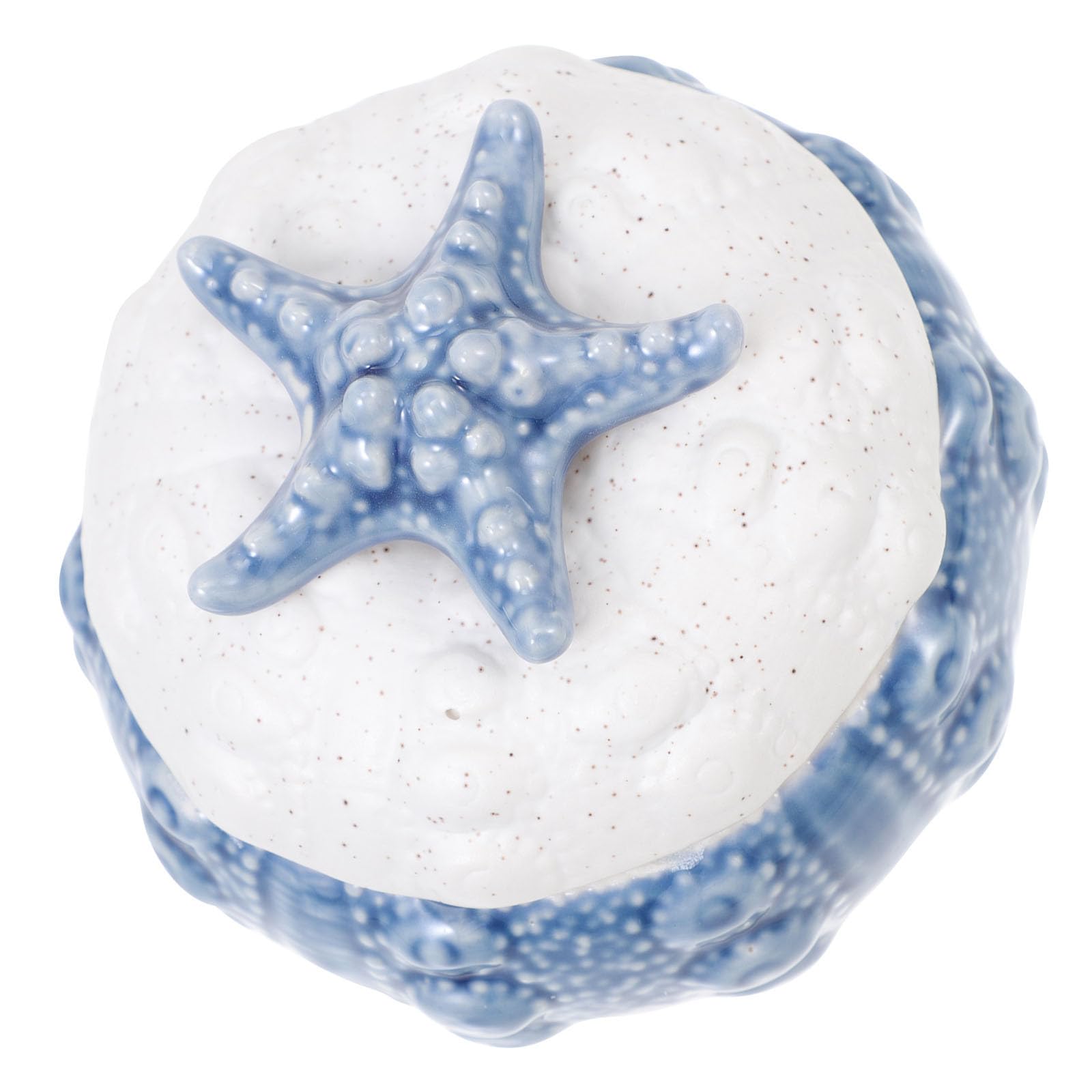 Tarro de cerámica azul océano con tapa para cocina y joyas