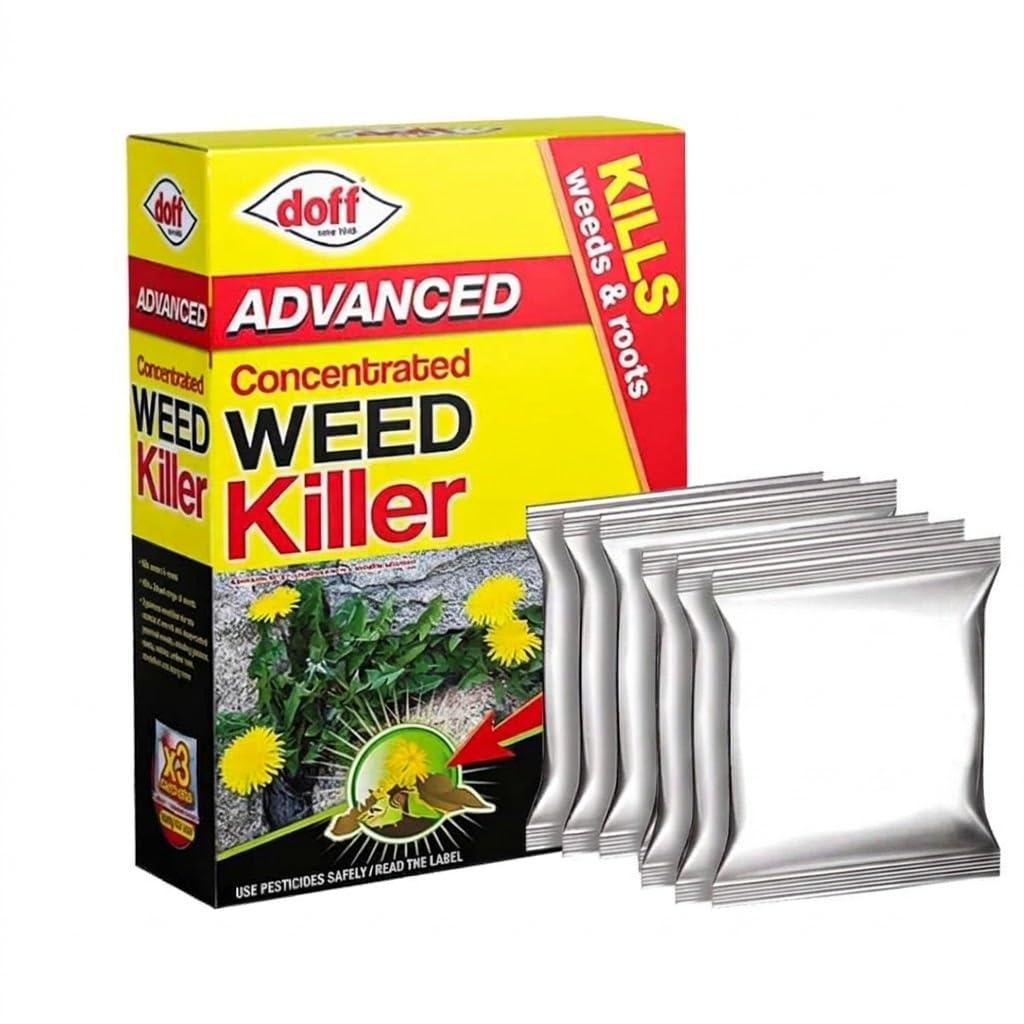 Advanced Concentrated Weedkiller 80ml Sachets - Super Strength Concentrated Glyphosate Weed killer Kills Weeds & Roots Pesticides Brambles Ivy Tree Stumps (6)