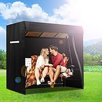 Vista 7 de Funda para columpio al aire libre de 3 plazas triples, impermeable, cubierta de toldo para patio, cubierta de hamaca para columpio, cubierta