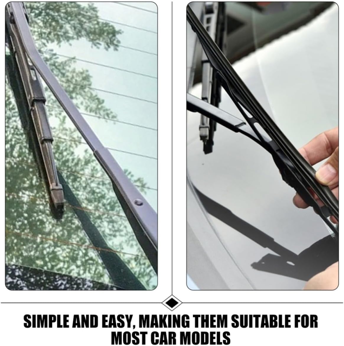 8pcs Rubber Windshield Wiper Refills Replacement Strips for Car Windshield, Black Sturdy Material Enhancing Driving Safety and View during Rainy Weather
