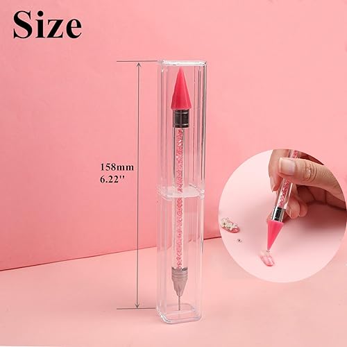 Miniatura 3 de 2 bolígrafos punteadores de diamantes de imitación para uñas, bolígrafo punteado de pintura de diamantes de imitación de doble extremo, cristales de