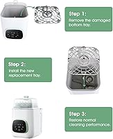 Vista 5 de Tiga Bandeja inferior de repuesto para lavadora de botellas Momcozy compatible con KleanPal Pro – Parte de repuesto de bandeja base duradera