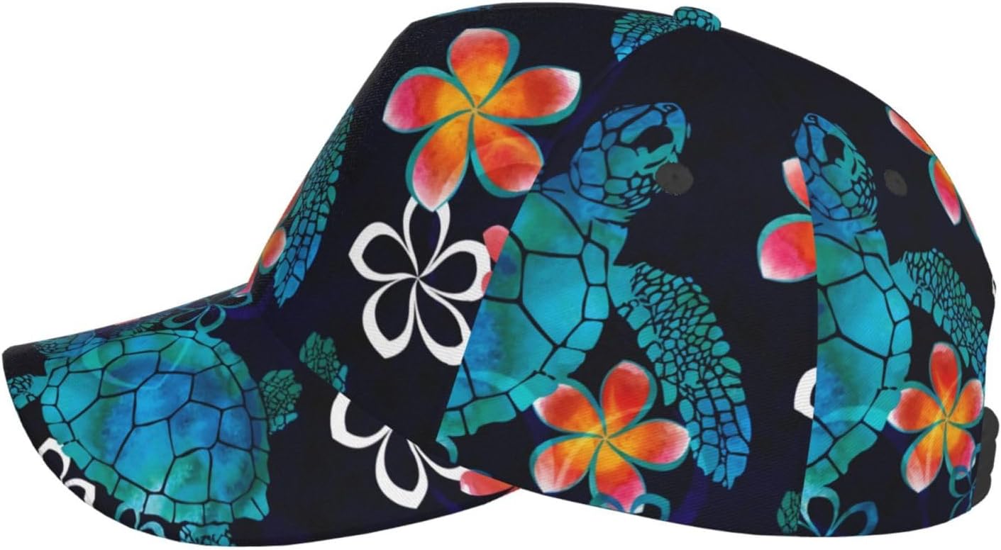 Funny Sea Turtle Pattern Design Flat Hat Animal Baseball Hat for Women Men Sun Hats Funny Hats