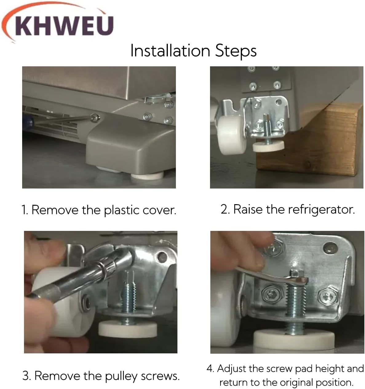 WPW10515763 OEM Left Front Refrigerator Roller With Installation Tools Replaces W10515763 W10275850 2684747 PS4704820