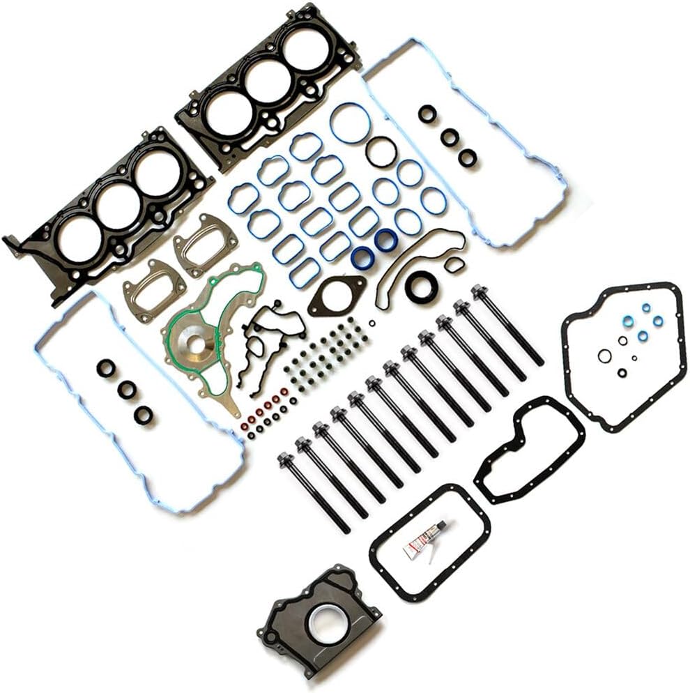 Head Gasket Set W/Head Bolts Fit for Chrysler 200 3.6L,for Dodge Avenger 3.6L,for Jeep Grand Cherokee 3.6L,for Ram 1500 3.6L,for Volkswagen Routan 3.6L OE Replacement HS26541PT,HS54880