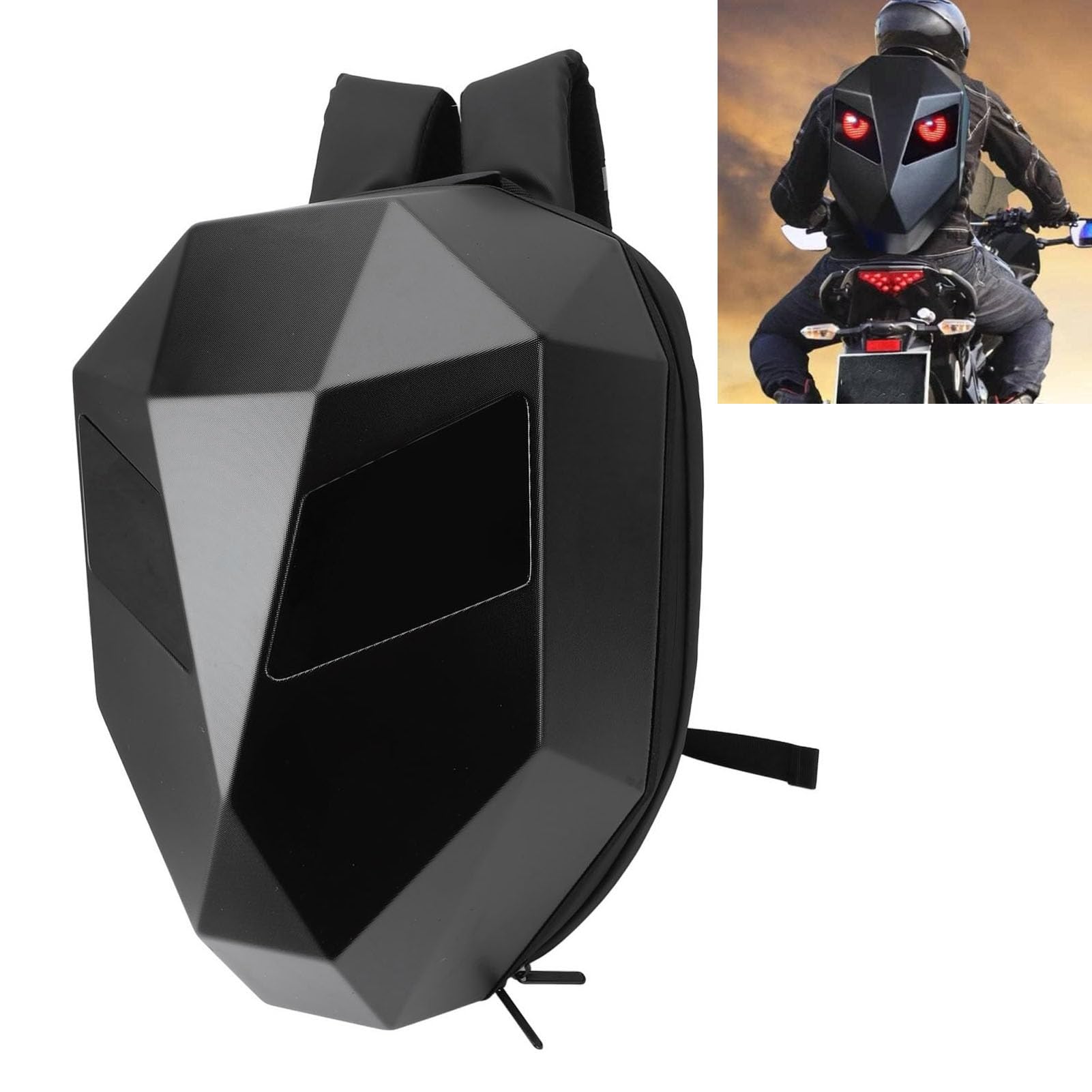 Bewinner Sac à Dos de Moto LED, Sac à Dos de Programmation DIY, Sac à Dos de Chevalier LED pour Vélo électronique, Sac à Dos de Moto, Sac de Voyage à Coque Rigide, Sac pour Ordinateur