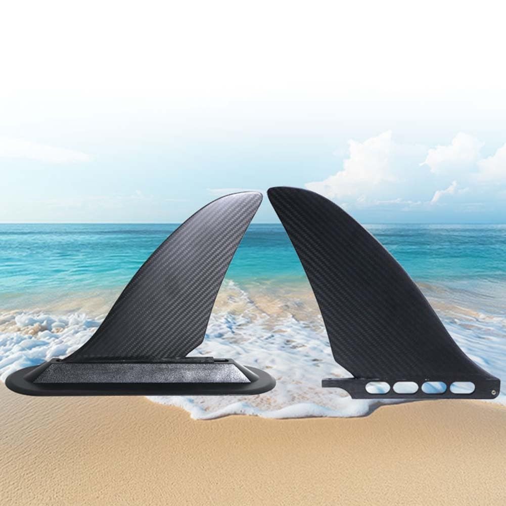 Honseadek Vollcarbon Fiber Surf Fin für American Fin Box, Leichtes Paddle Board Racing Speed Fin, Flow Directing Fish Tail Ruder Ersatz, Schwarz