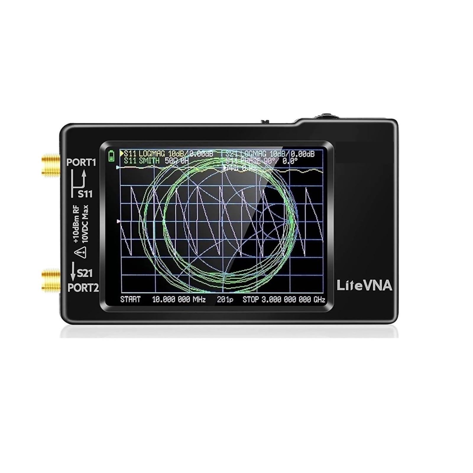Analizador de espectro y antena vectorial con gráfico Smith para ajustar señales HF y UHF 7