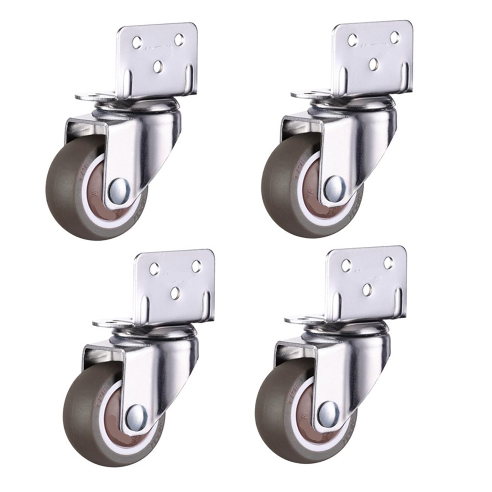 MXXDMOPD 4 PCS Furniture Casters Soft Rubber Swivel Silent Rollers for Trolley Home Accessories(No brake,1.5 Inch)