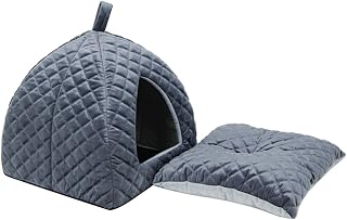 Cat Houses for Indoor Cats - Semi Enclosed Cat Bed |Cat Bed Anti Slip Indoor Pets Tent Bed for Cats, Dogs, Cozy Pet Bed Rabbits, Kitties, Puppies for Home, Winter Pet Accessories