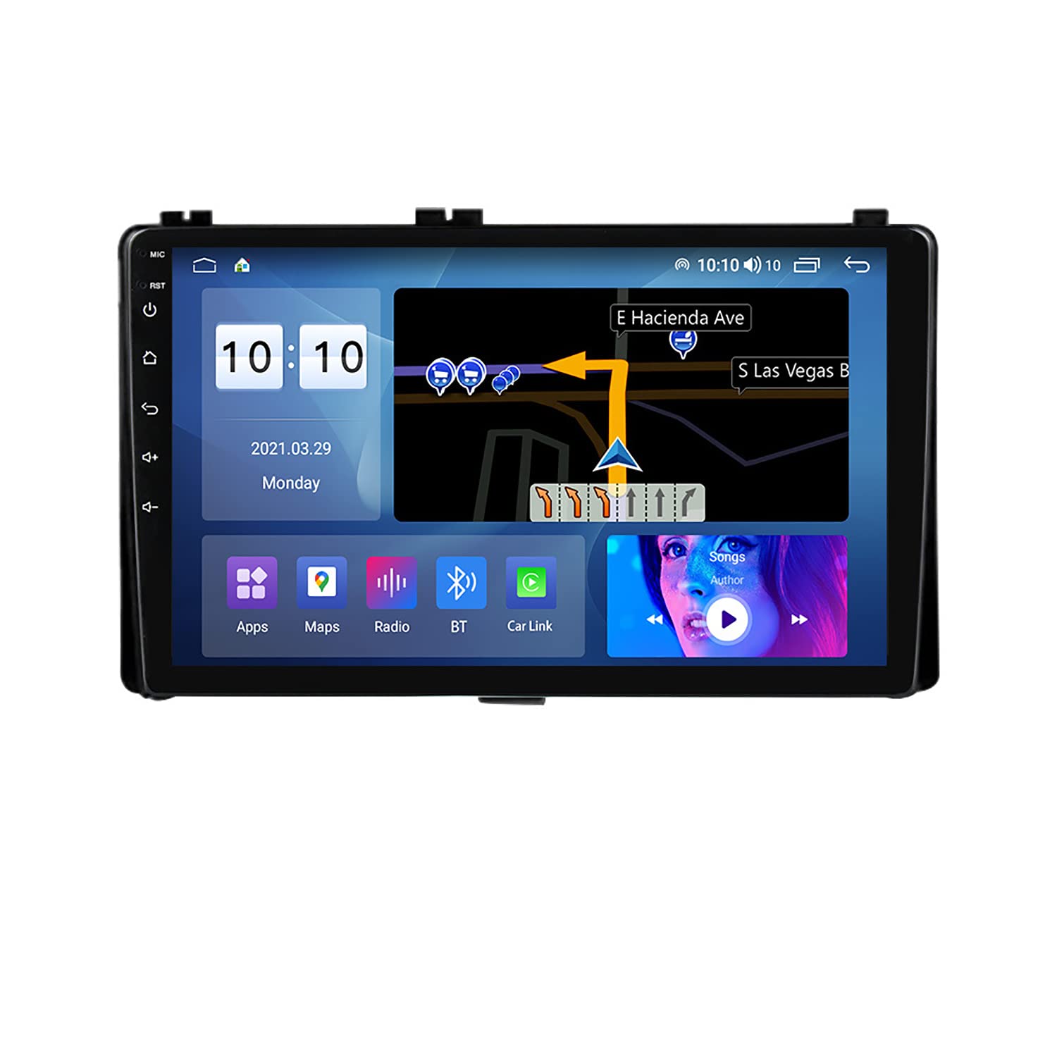 CharmstepAndroid 10 Car Radio Stereo with Bluetooth for Toyota Corolla/Auris 2017 2018 9 Inch Touch Screen Media Player Compatible with Carplay/GPS Navigation/Wifi/Backup Camera