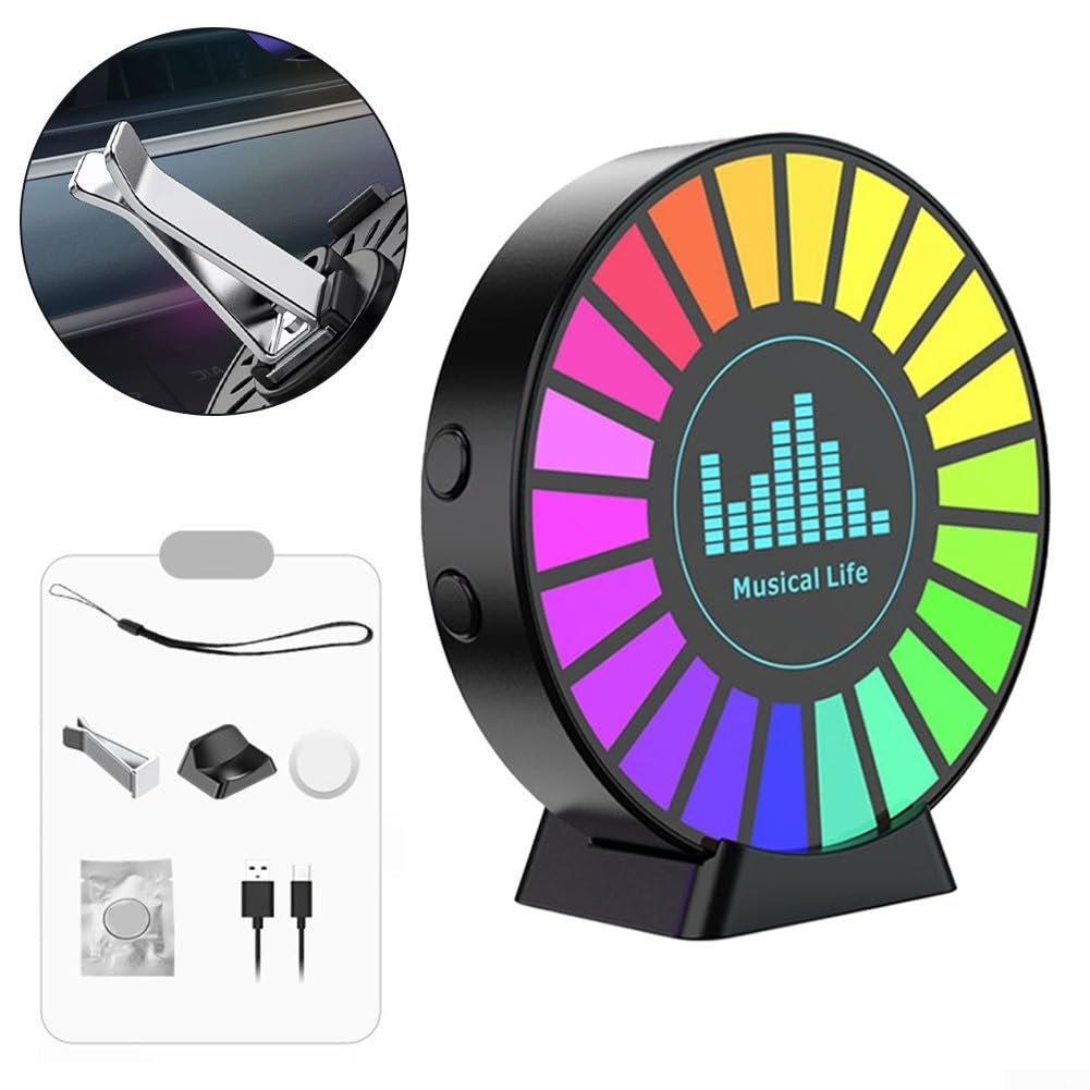 Lecreatekit Équipement d'investigation paranormal 2K HD à activation vocale RVB Lumière Vibration Bruit Détecteur avec 8 Modes Rechargeable